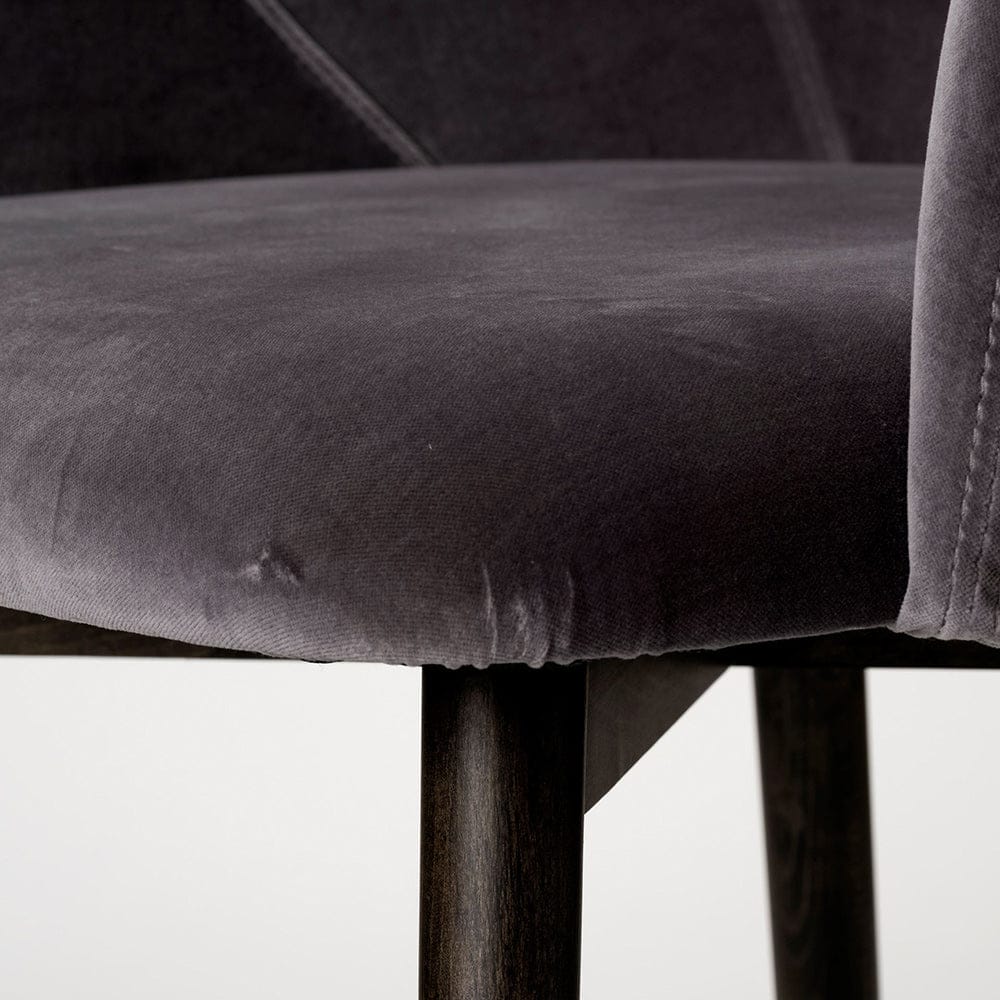 Mercana - Ronald II Grey Velvet Wrap Black Wooden Base Dining Chair - 68320 view 7
