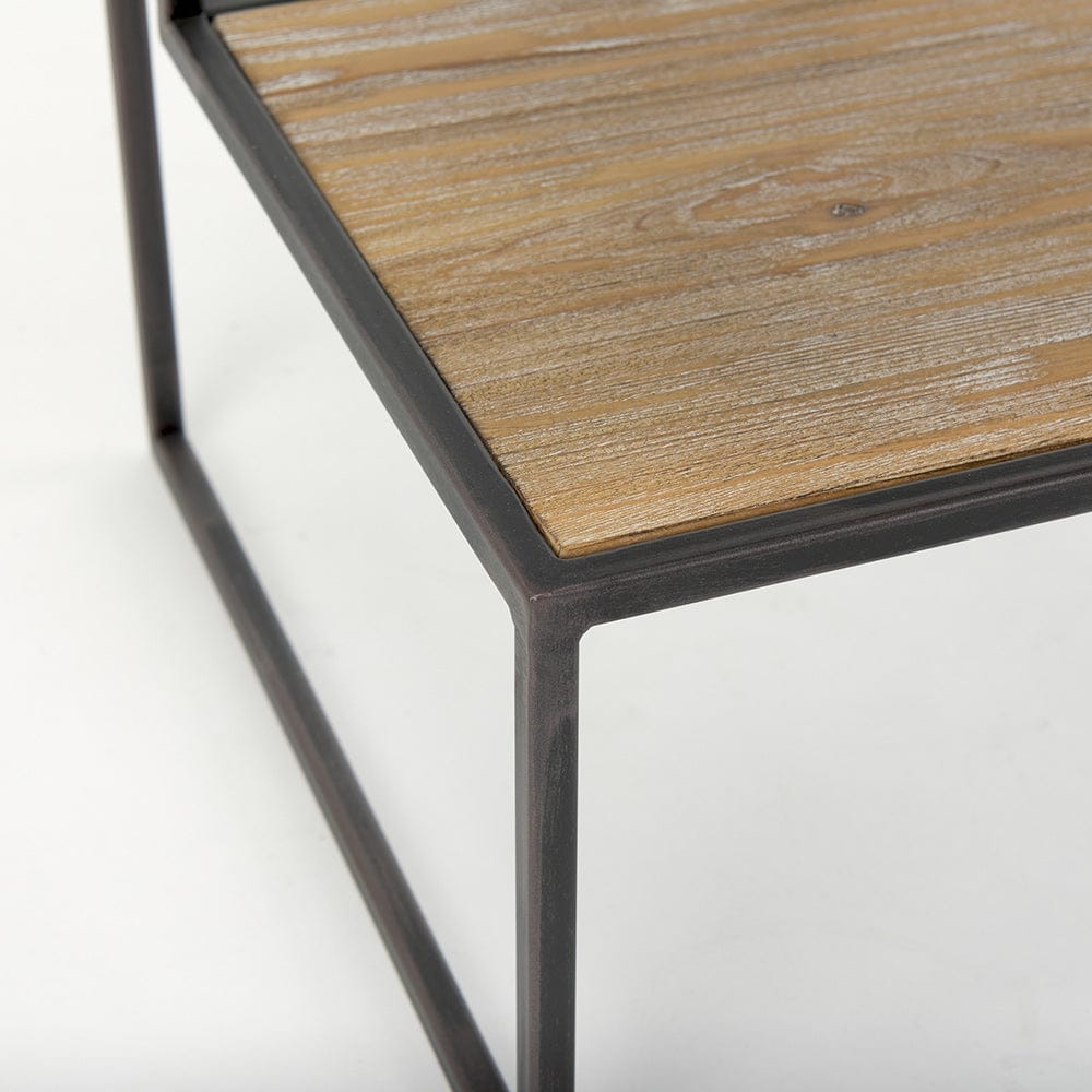 Mercana - Ronin 22"H Square 2-Tier Wood w/ Black Metal Accent Table - 70092_CLOSEOUT view 6