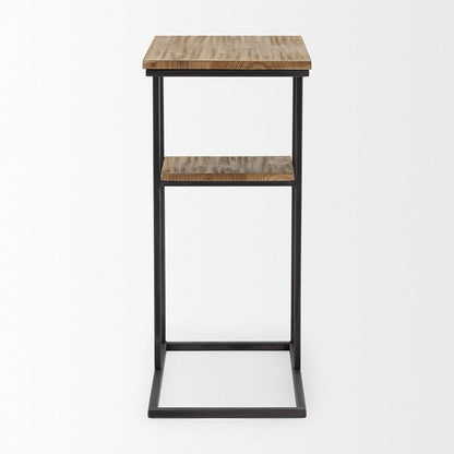 Mercana - Ronin 25"H Rectangle 2-Tier Wood w/ Black Metal Accent Table - 70093_CLOSEOUT view 2