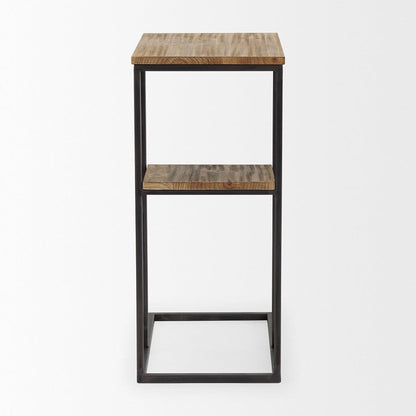 Mercana - Ronin 25"H Rectangle 2-Tier Wood w/ Black Metal Accent Table - 70093_CLOSEOUT view 4