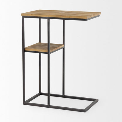 Mercana - Ronin 25"H Rectangle 2-Tier Wood w/ Black Metal Accent Table - 70093_CLOSEOUT view 5