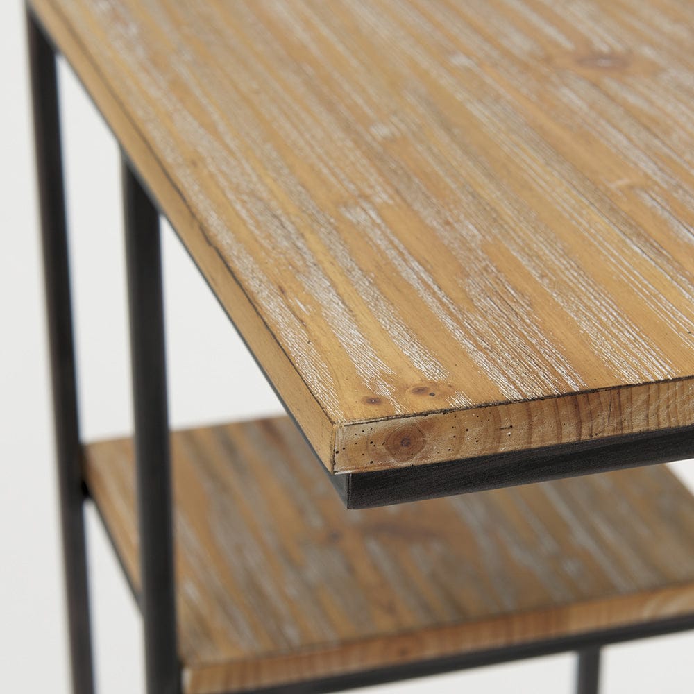 Mercana - Ronin 25"H Rectangle 2-Tier Wood w/ Black Metal Accent Table - 70093_CLOSEOUT view 6