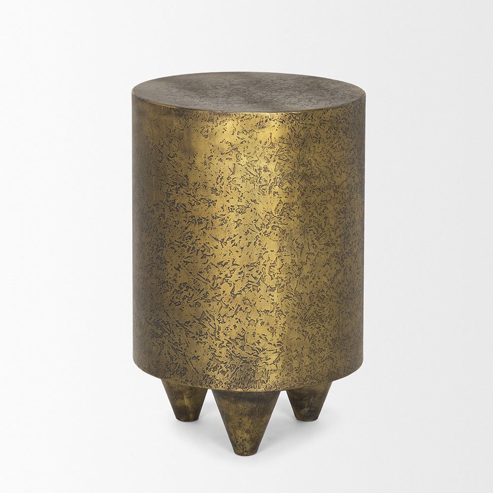 Mercana - Rosh Textured Gold Metal w/ Acid Wash Accent Table - 70741 view 2