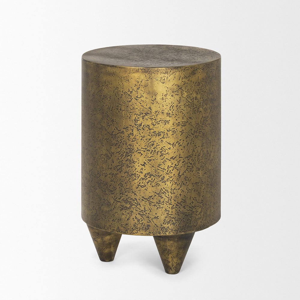 Mercana - Rosh Textured Gold Metal w/ Acid Wash Accent Table - 70741 view 3
