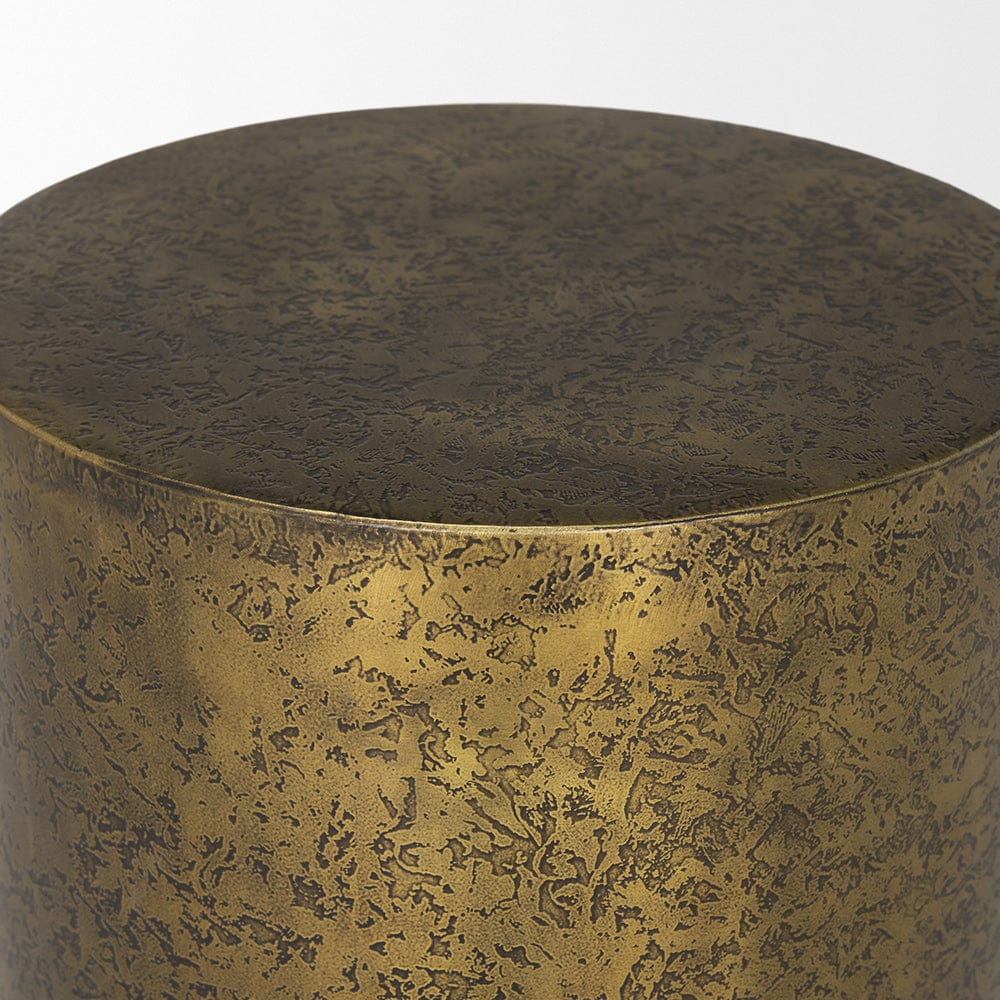Mercana - Rosh Textured Gold Metal w/ Acid Wash Accent Table - 70741 view 4
