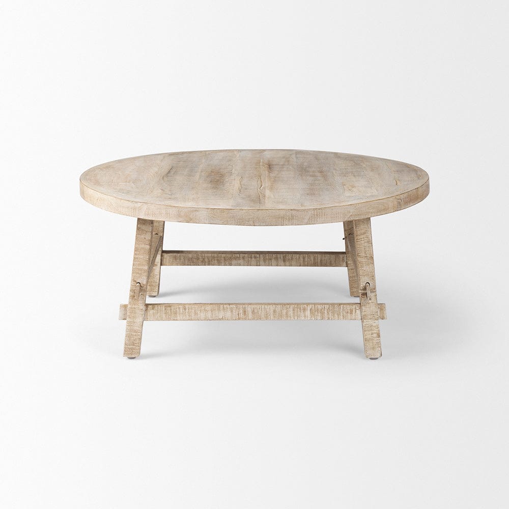 Mercana - Rosie 36.0L x 36.0W x 16.0H Round Blonde Wood Coffee Table - 69994 view 6