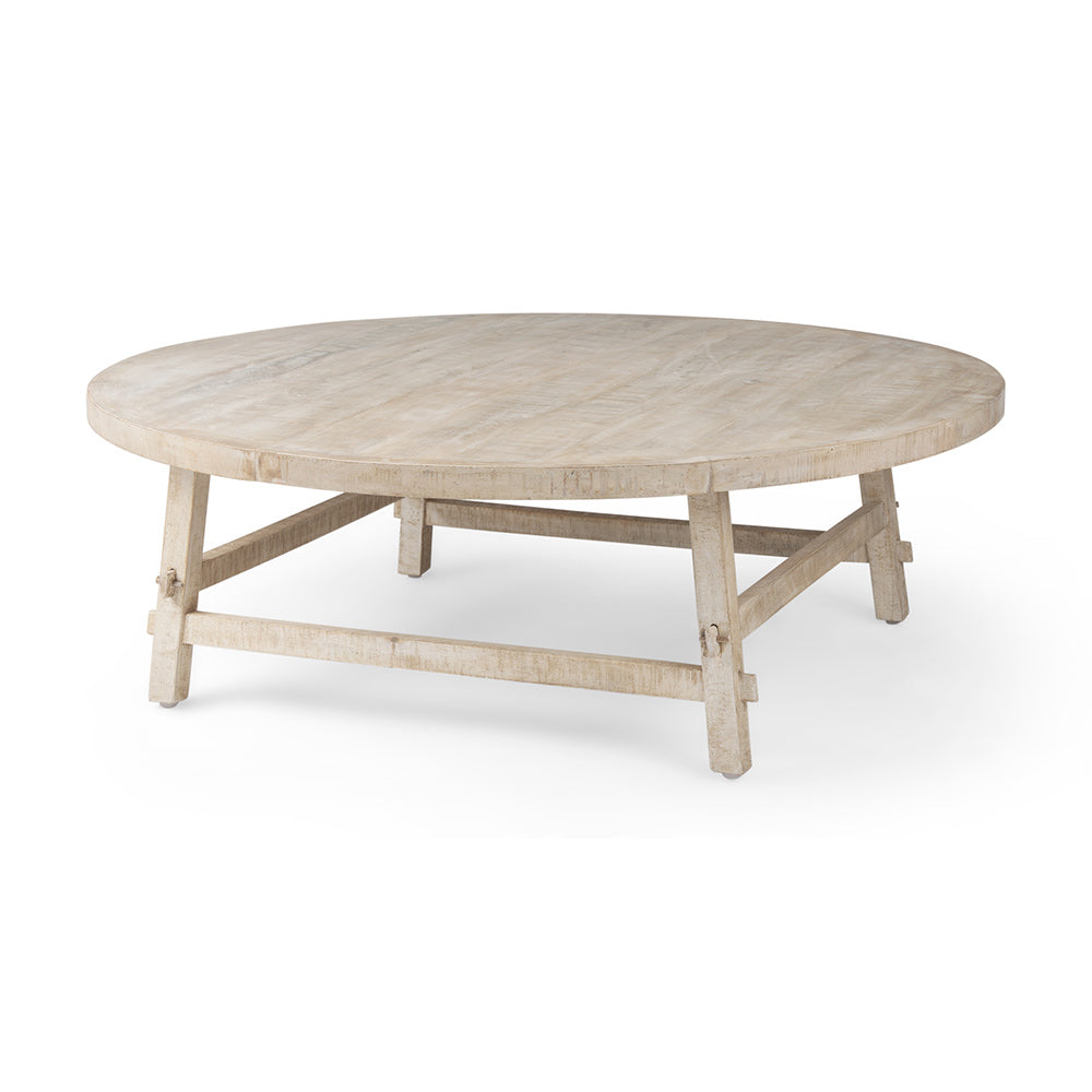 Mercana - Rosie 48.0L x 48.0W x 16.0H Round Blonde Wood Coffee Table - 69995 view 1