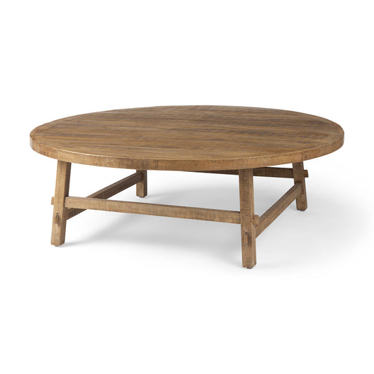 Mercana - Rosie 48.0L x 48.0W x 16.0H Round Medium Brown Wood Coffee Table - 69993 view 1