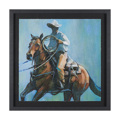 Mercana - Round Up II Cowboy and Horse by Mercana Studio Hand Embellished Framed Art Print Matted under Glass - 15488 view 1