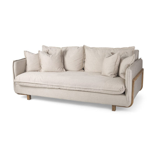 Mercana - Roy I 84" Beige Upholstered Three Seater Sofa - 68700 view 1