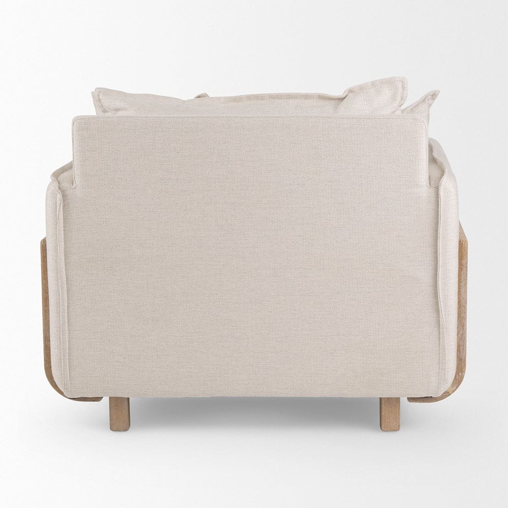 Mercana - Roy II Beige Upholstered and Brown Wood Frame Arm Chair - 68713 view 5