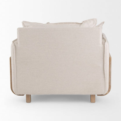 Mercana - Roy II Beige Upholstered and Brown Wood Frame Arm Chair - 68713 view 5