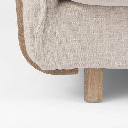 Mercana - Roy II Beige Upholstered and Brown Wood Frame Arm Chair - 68713 view 12