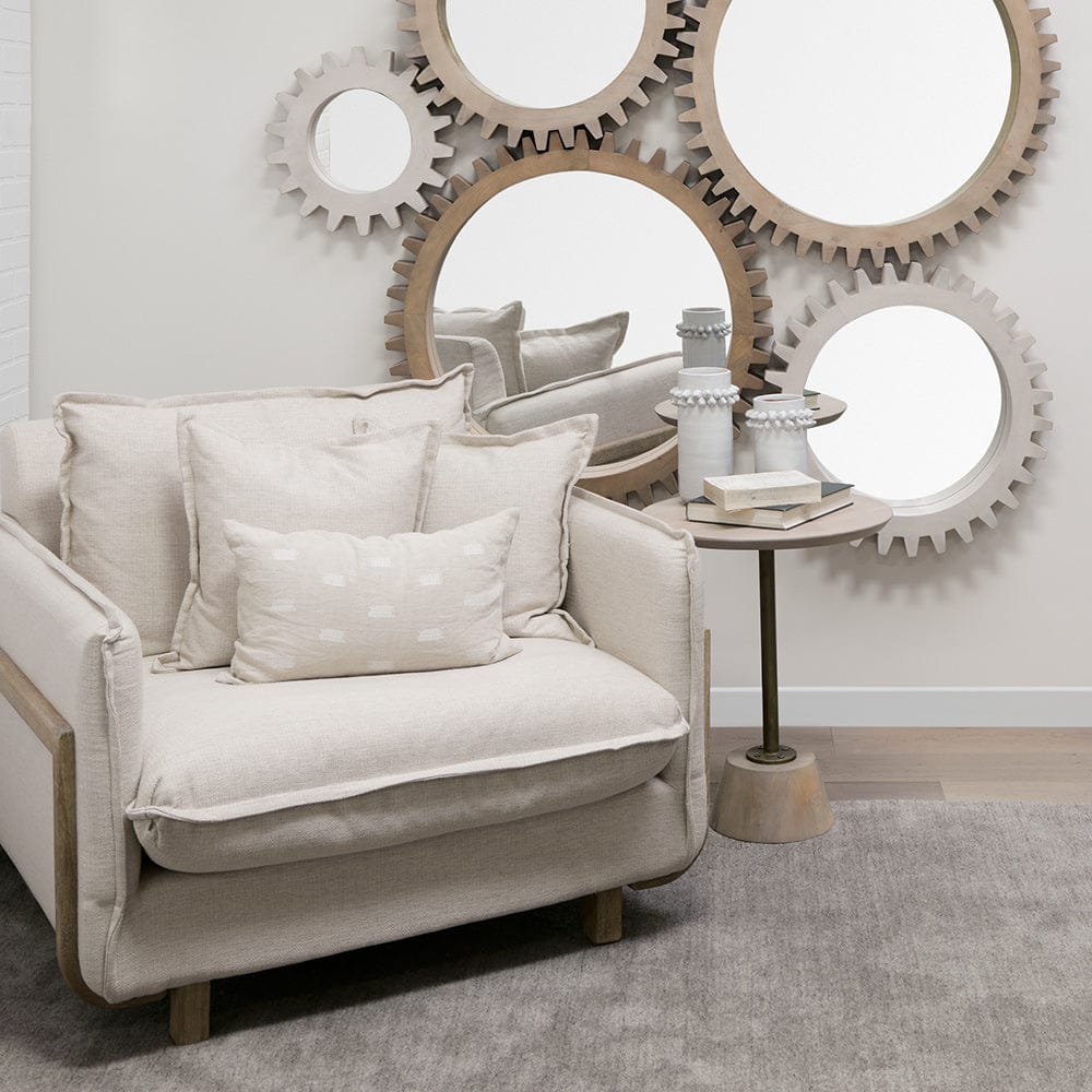 Mercana - Roy II Beige Upholstered and Brown Wood Frame Arm Chair - 68713 view 13