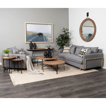 Mercana - Roy II Castlerock Gray Upholstered and Brown Wood Frame Arm Chair - 68715_CLOSEOUT view 3