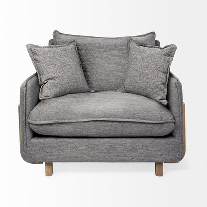 Mercana - Roy II Castlerock Gray Upholstered and Brown Wood Frame Arm Chair - 68715_CLOSEOUT view 4