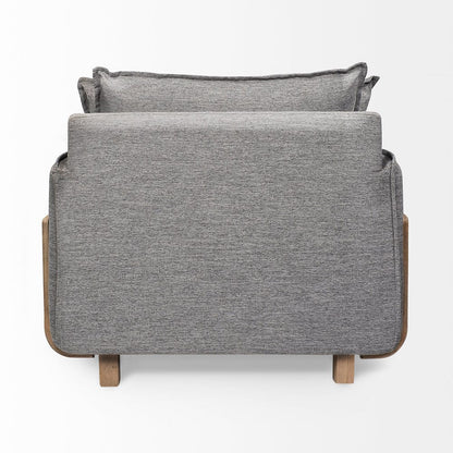 Mercana - Roy II Castlerock Gray Upholstered and Brown Wood Frame Arm Chair - 68715_CLOSEOUT view 5
