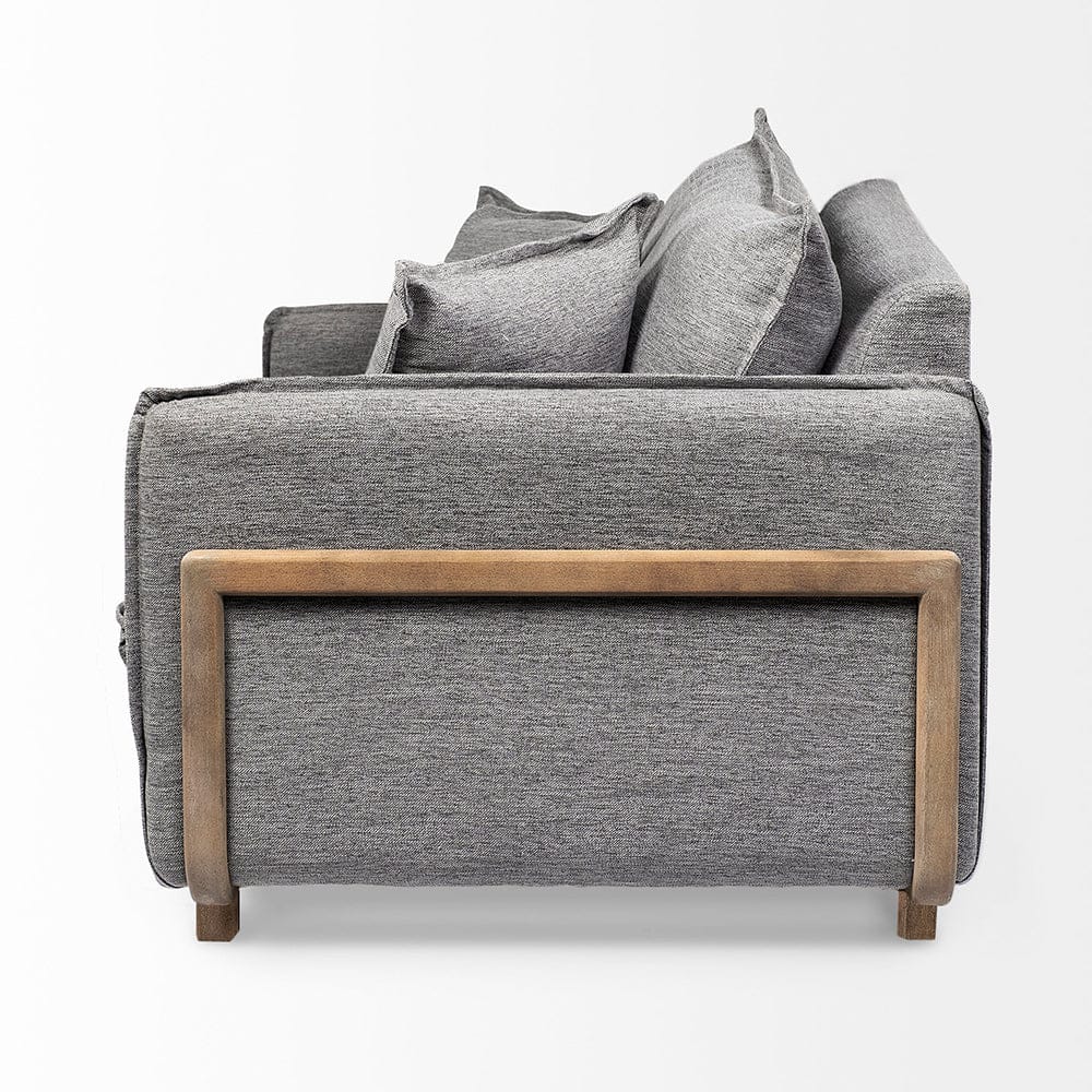 Mercana - Roy II Castlerock Gray Upholstered and Brown Wood Frame Arm Chair - 68715_CLOSEOUT view 12