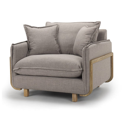 Mercana - Roy II Flint Gray Upholstered and Brown Wood Frame Arm Chair - 68714 view 1