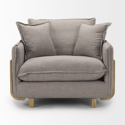 Mercana - Roy II Flint Gray Upholstered and Brown Wood Frame Arm Chair - 68714 view 3