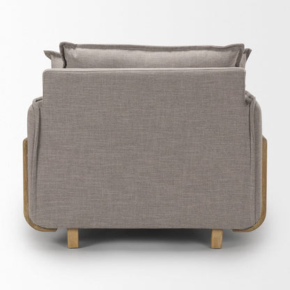 Mercana - Roy II Flint Gray Upholstered and Brown Wood Frame Arm Chair - 68714 view 5