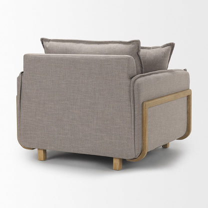 Mercana - Roy II Flint Gray Upholstered and Brown Wood Frame Arm Chair - 68714 view 6