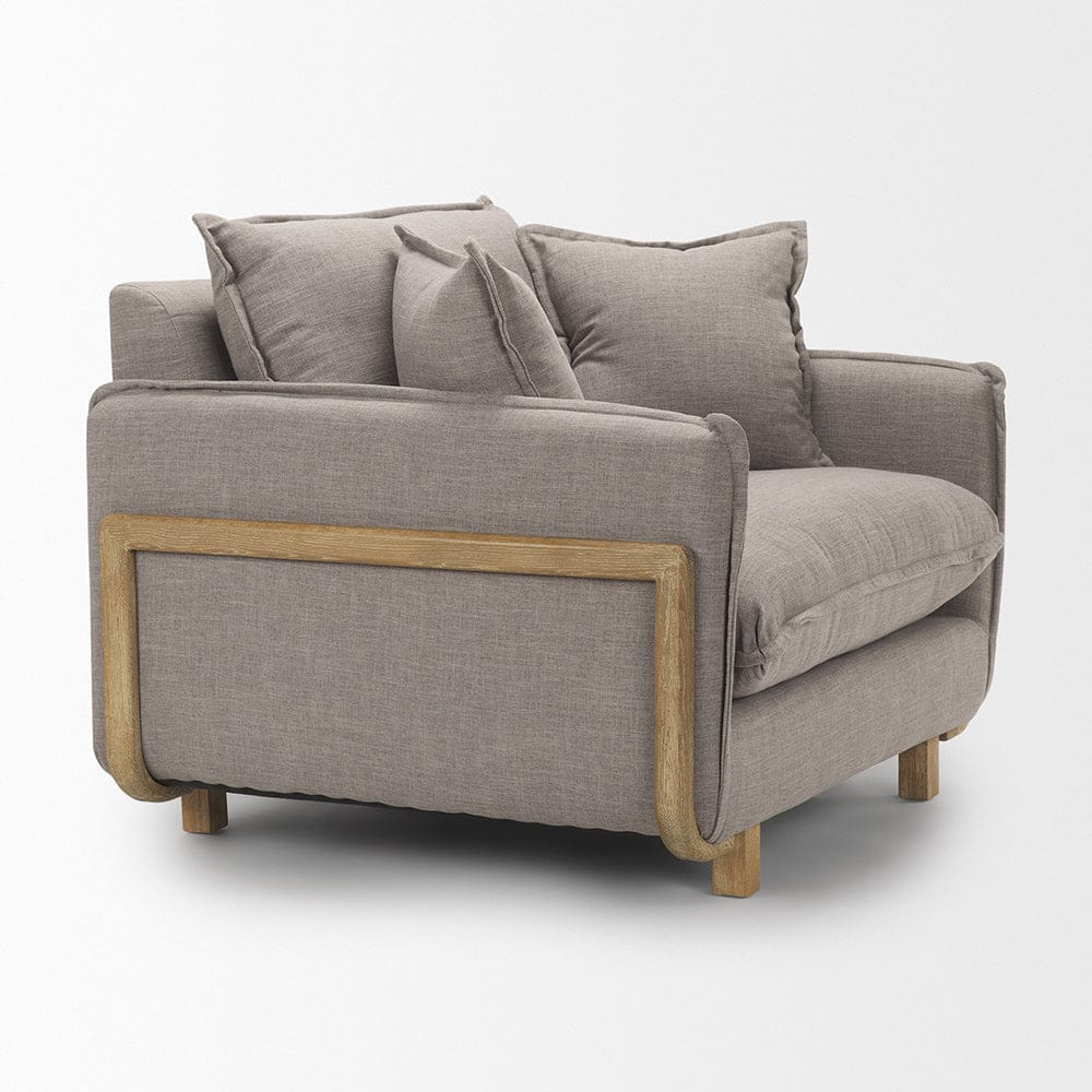 Mercana - Roy II Flint Gray Upholstered and Brown Wood Frame Arm Chair - 68714 view 7