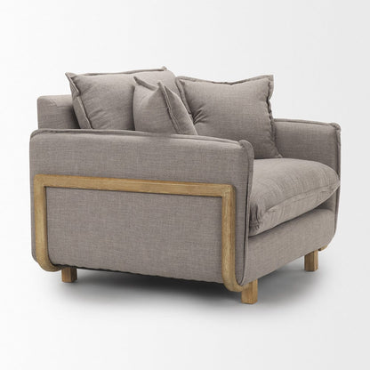 Mercana - Roy II Flint Gray Upholstered and Brown Wood Frame Arm Chair - 68714 view 7