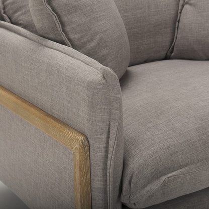 Mercana - Roy II Flint Gray Upholstered and Brown Wood Frame Arm Chair - 68714 view 10