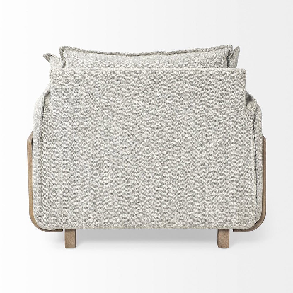Mercana - Roy II Frost Gray Upholstered and Brown Wood Frame Arm Chair - 68716 view 4