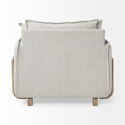 Mercana - Roy II Frost Gray Upholstered and Brown Wood Frame Arm Chair - 68716 view 4