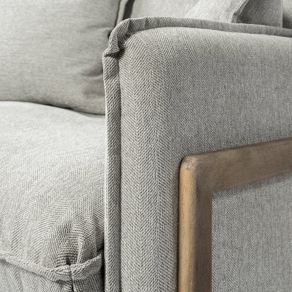 Mercana - Roy II Frost Gray Upholstered and Brown Wood Frame Arm Chair - 68716 view 7