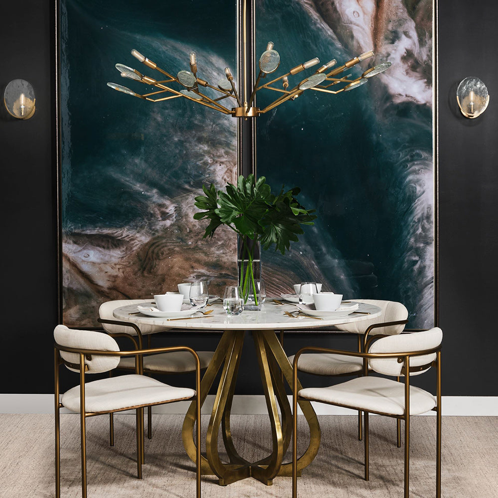 Mercana - Rubeus I 5.5x 9 Brass Toned Metal w/Frosted Glass Circular Wall Sconce - 68400 view 5