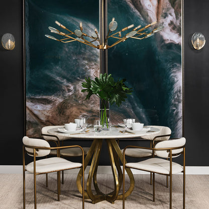 Mercana - Rubeus I 5.5x 9 Brass Toned Metal w/Frosted Glass Circular Wall Sconce - 68400 view 5