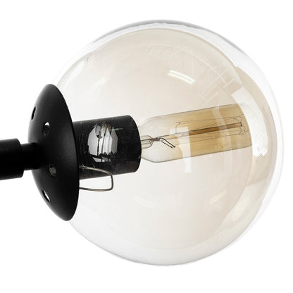 Mercana - Rudyard Glass Globe and Black Metal Chandelier - 68292 view 3