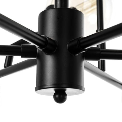 Mercana - Rudyard Glass Globe and Black Metal Chandelier - 68292 view 4