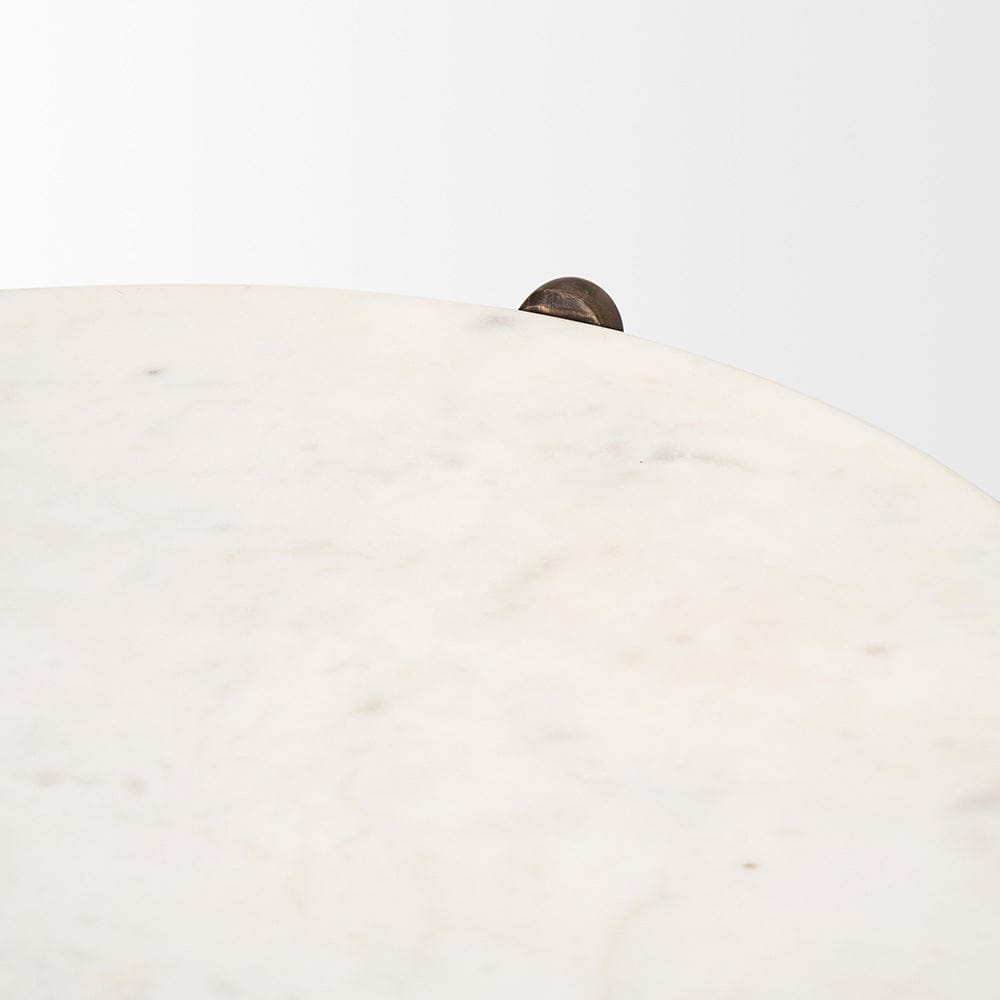 Mercana - Rumer Dark Brown Wood w/ White Marble Side Table - 70562 view 7