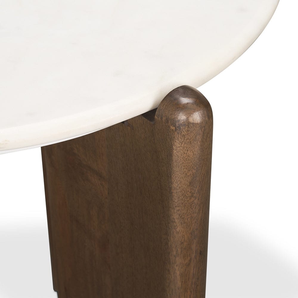 Mercana - Rumer Dark Brown Wood w/ White Marble Side Table - 70562 view 8