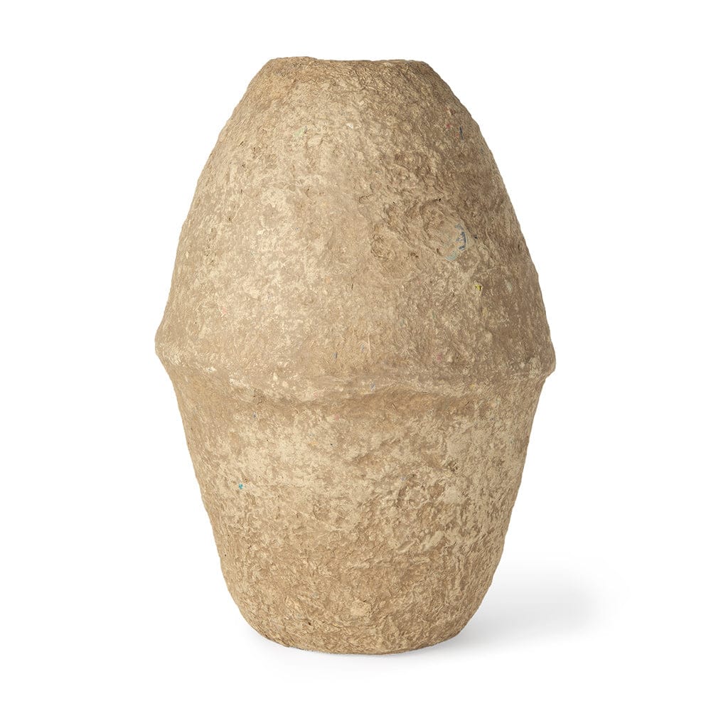 Mercana - Rundal Large Beige Paper Mache Vase - 70211_CLOSEOUT view 1