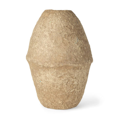 Mercana - Rundal Large Beige Paper Mache Vase - 70211_CLOSEOUT view 1