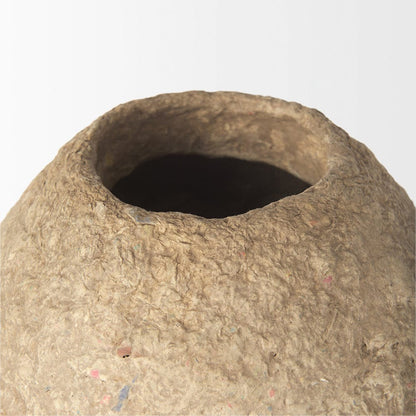 Mercana - Rundal Large Beige Paper Mache Vase - 70211_CLOSEOUT view 3