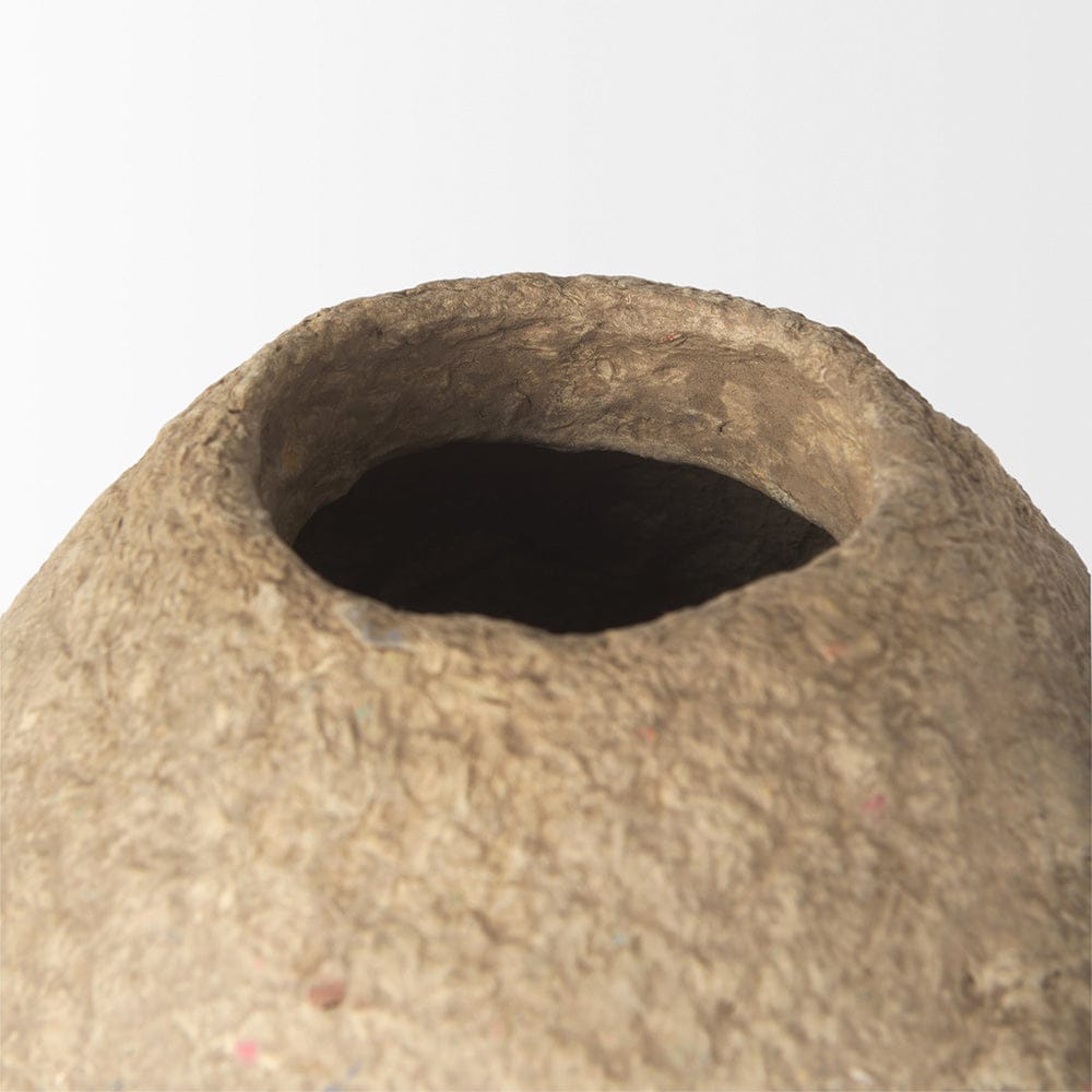 Mercana - Rundal Large Beige Paper Mache Vase - 70211_CLOSEOUT view 4