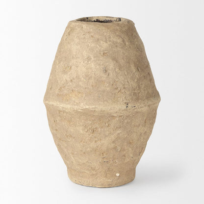 Mercana - Rundal Small Beige Paper Mache Vase - 70210 view 2