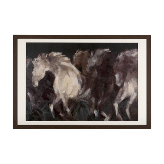 Mercana - Running Wild - Quick by Mercana Studio Hand Embellished Textured Framed Art Print Matted under Glass - 14642 view 1