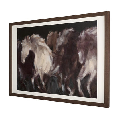 Mercana - Running Wild - Quick by Mercana Studio Hand Embellished Textured Framed Art Print Matted under Glass - 14642 view 2