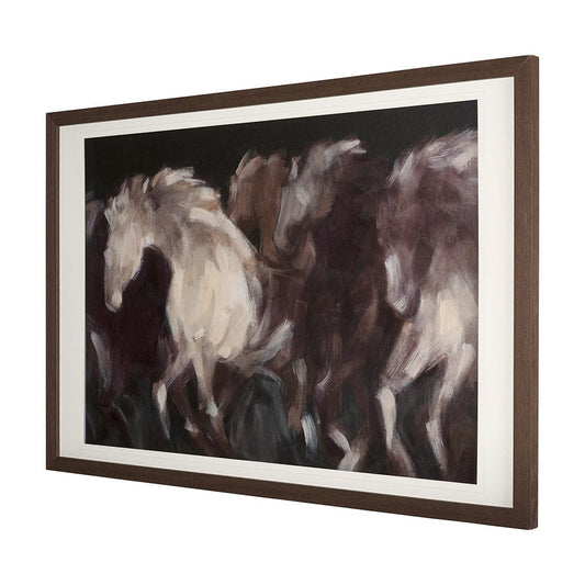 Mercana - Running Wild - Quick by Mercana Studio Hand Embellished Textured Framed Art Print Matted under Glass - 14642 view 2