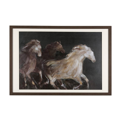 Mercana - Running Wild - Speed by Mercana Studio Hand Embellished Textured Framed Art Print Matted under Glass - 14641 view 1