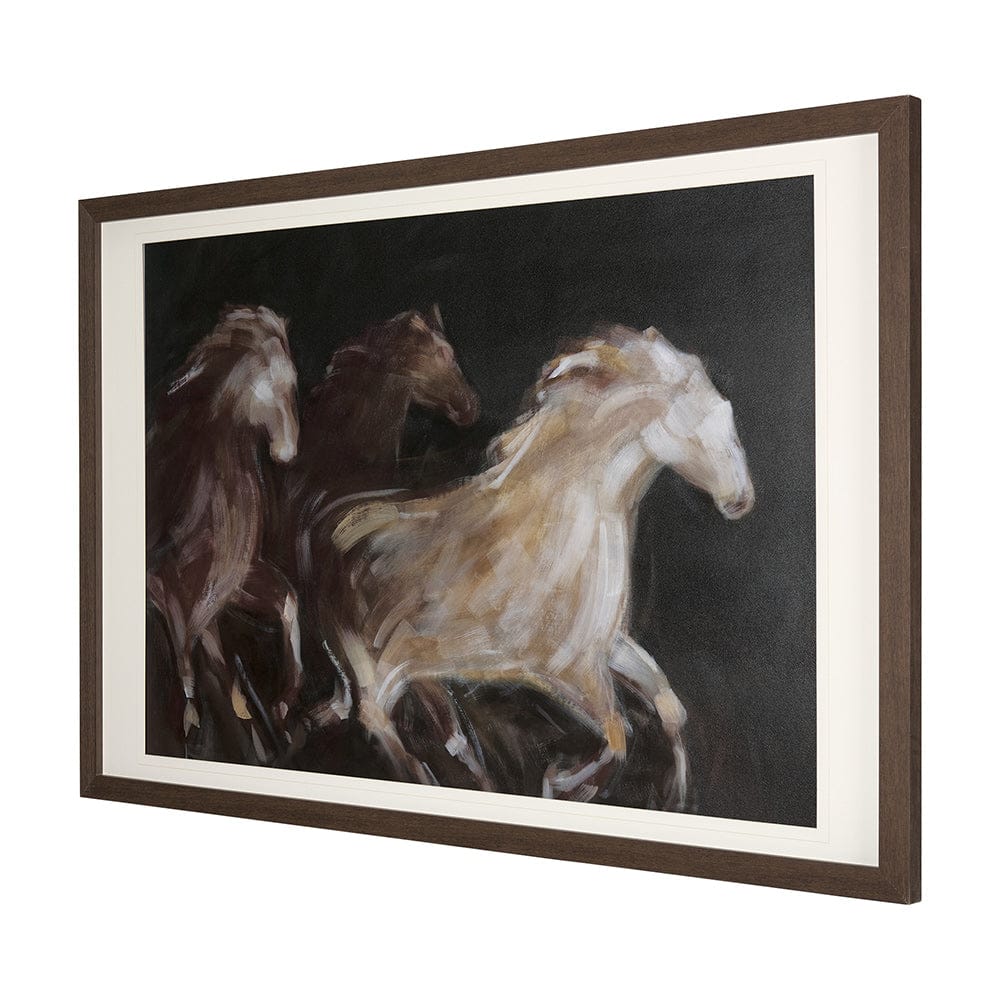 Mercana - Running Wild - Speed by Mercana Studio Hand Embellished Textured Framed Art Print Matted under Glass - 14641 view 2