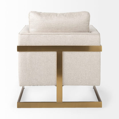 Mercana - Rupert Cream Poly-Linen Seat w/ Gold Stainless Steel Frame Accent Chair - 67929 view 4