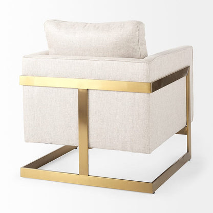 Mercana - Rupert Cream Poly-Linen Seat w/ Gold Stainless Steel Frame Accent Chair - 67929 view 7